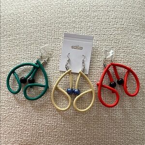 New Colorful Loop Earrings Set. Extremely light weight. Fishhook